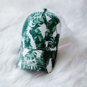 Palm Leaf Print Hat